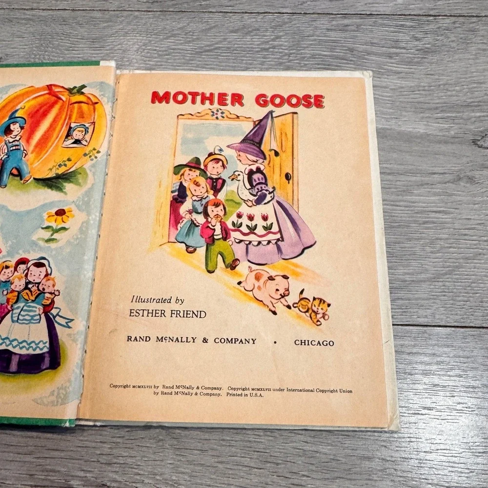 Vintage Mother Goose Rand McNally Tip Top Elf‎ Book 1955 Nursery Rhymes